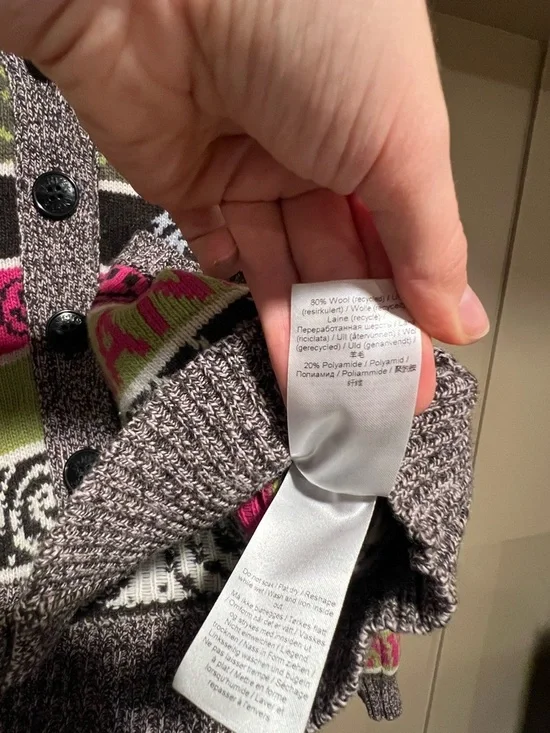 Ganni Multicolor Knit Cardigan in Pink, Olive & Black - Picture 4 of 4